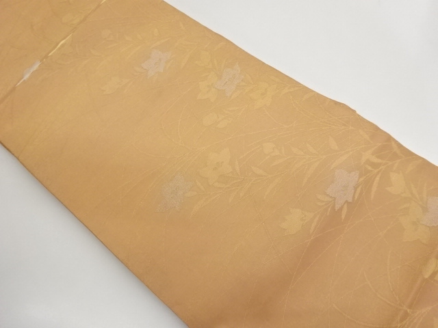 JAPANESE KIMONO / NAGOYA OBI FOR SUMMER / WOVEN BELLFLOWR & SILVER GRASS